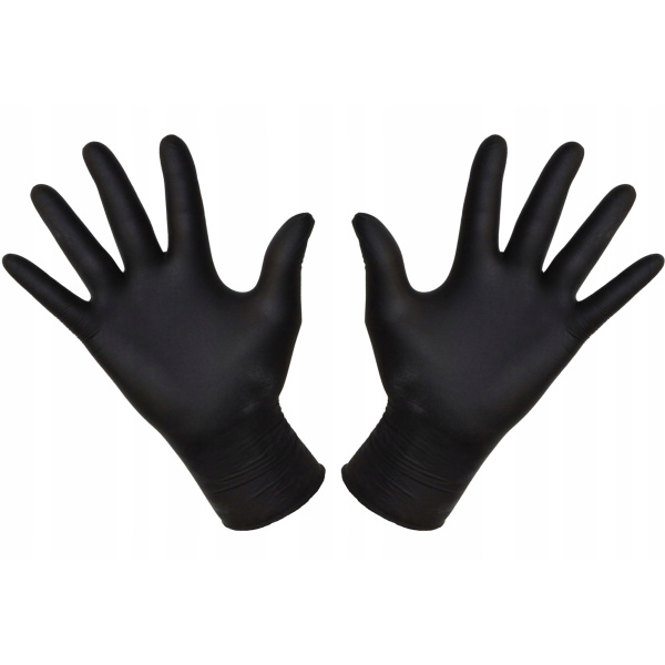 Rękawiczki nitrylowe L Czarne Black 1szt para